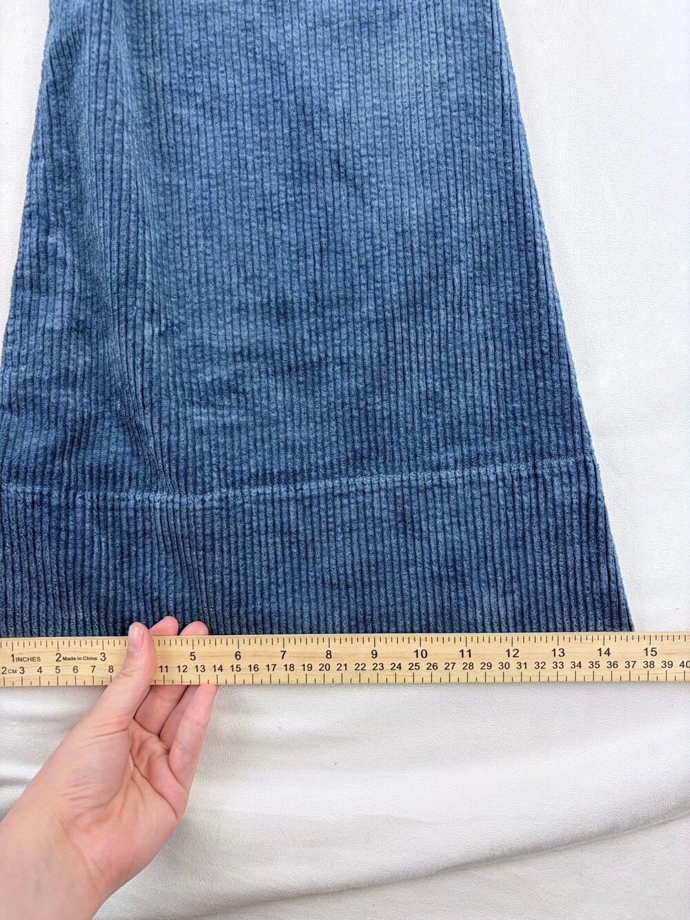 Pilcro Wide Leg Corduroy Flare Pants Blue Size M Elastic Waist OB2339307 - Picture 13 of 13